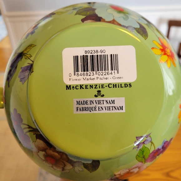 MacKenzie-Childs Floral Green Pitcher - Picture 8 of 9
